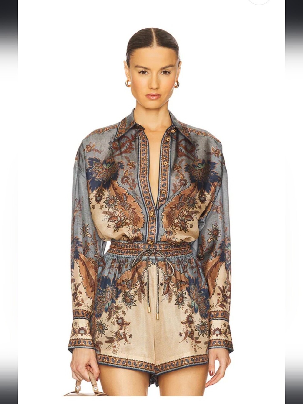 Ascension Manstyle Shirt in Blue & Cream Indienne Floral